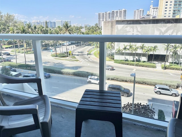 balcony with a view of city