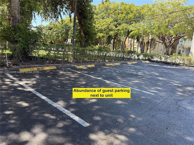 view of uncovered parking lot