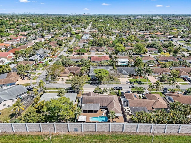 aerial view with a residential view