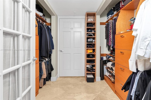 view of walk in closet