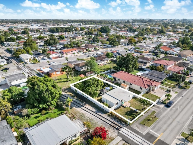 aerial view with a residential view