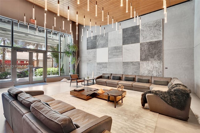 1100 S Miami Ave Unit 1103, Miami, FL 33130 - building lobby with a high ceiling and wood ceiling