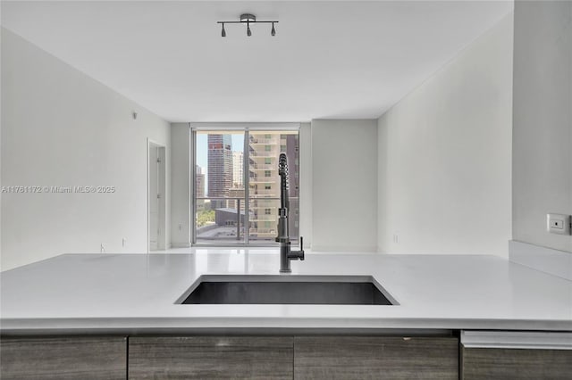 1100 S Miami Ave Unit 1103, Miami, FL 33130 - kitchen with floor to ceiling windows and light countertops