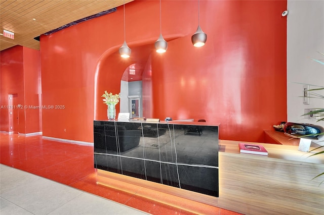 1100 S Miami Ave Unit 1103, Miami, FL 33130 - reception with arched walkways and wooden ceiling
