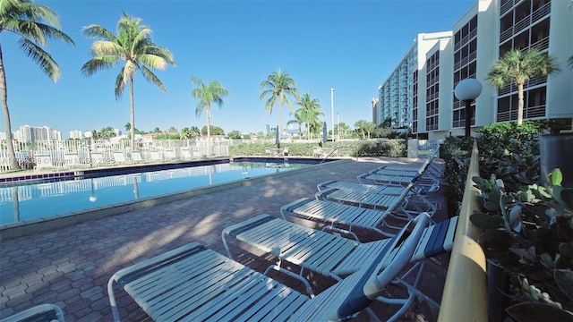 pool featuring a patio area