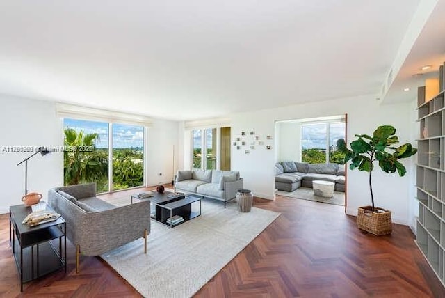 living area featuring plenty of natural light