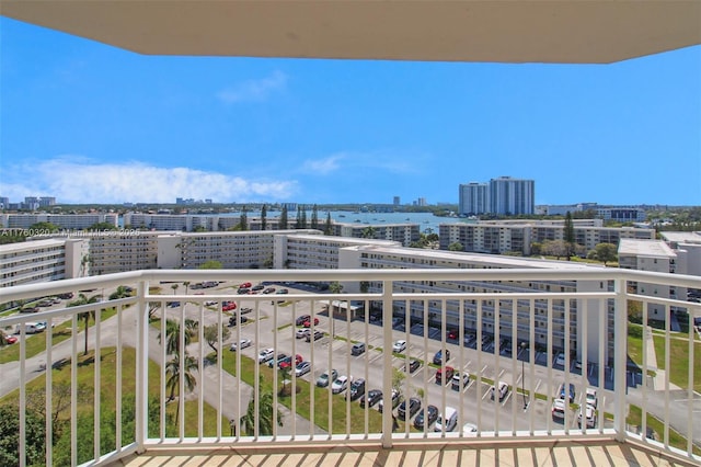 balcony with a city view