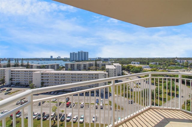 balcony with a view of city