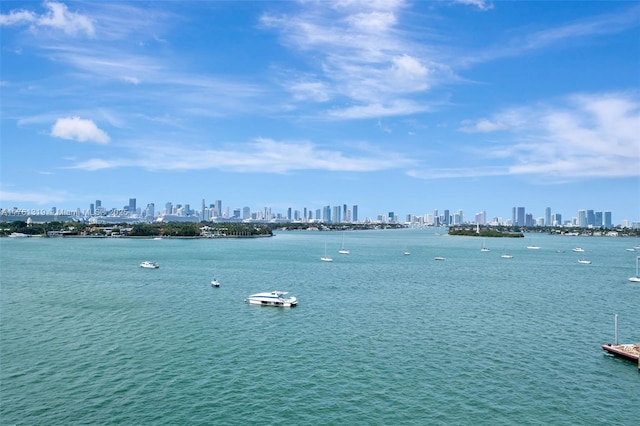 water view with a view of city