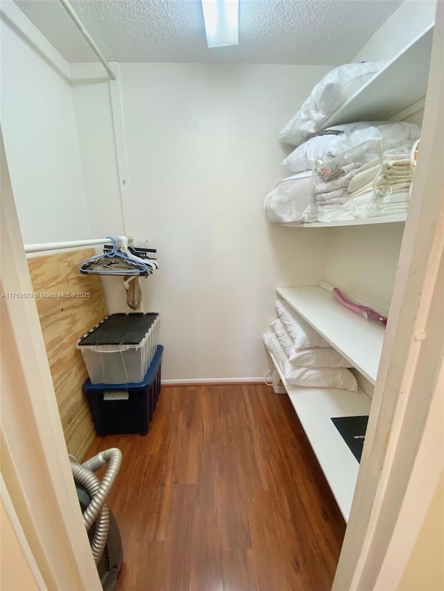 walk in closet featuring wood finished floors