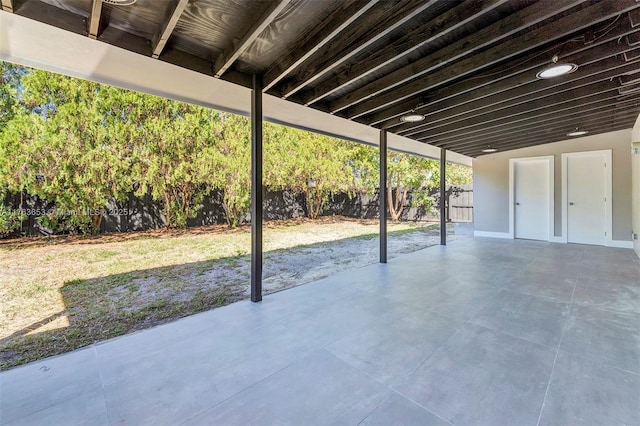 view of patio with a fenced backyard