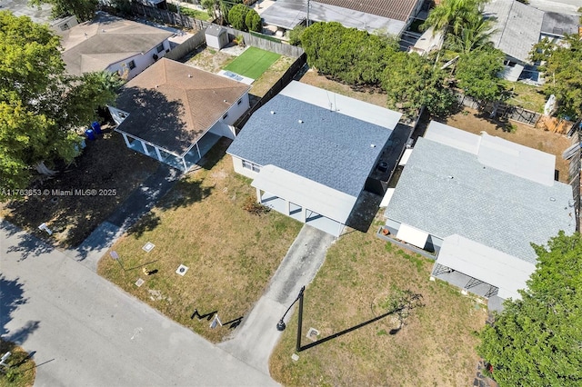 aerial view featuring a residential view