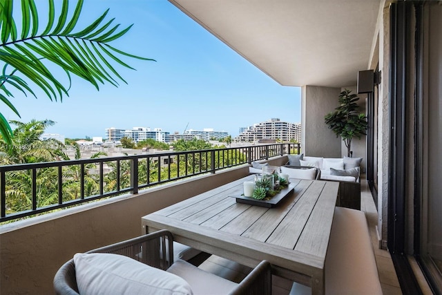 balcony featuring a city view