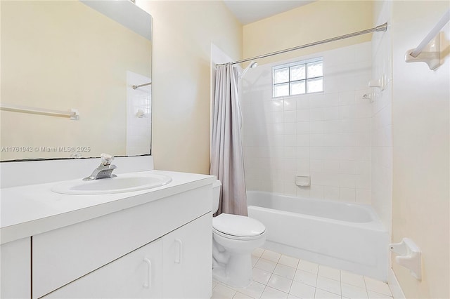 6244 NW 38th Dr, Coral Springs, FL 33067 - full bathroom with shower / bath combo with shower curtain, vanity, tile patterned flooring, and toilet