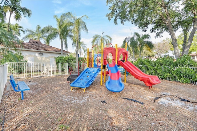 community playground with fence