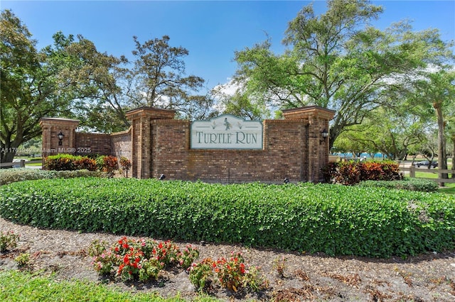 view of community sign