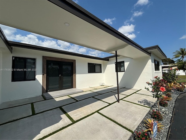 view of patio / terrace featuring french doors