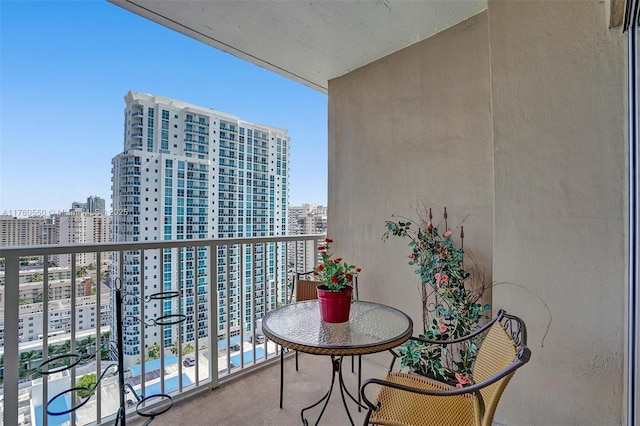 balcony with a city view