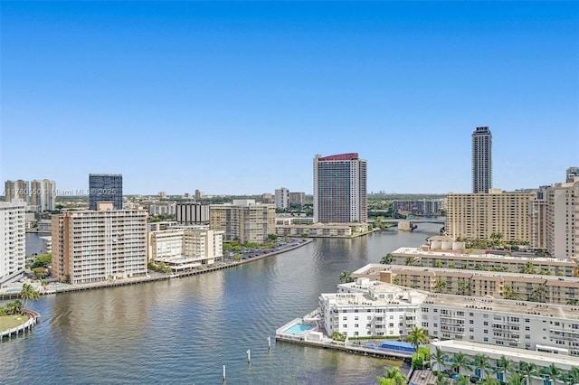 property view of water featuring a city view