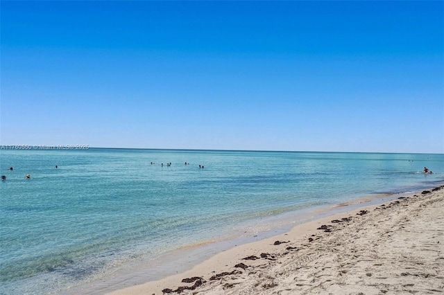 view of water feature featuring a beach view