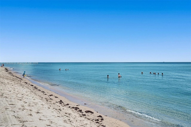 property view of water featuring a view of the beach