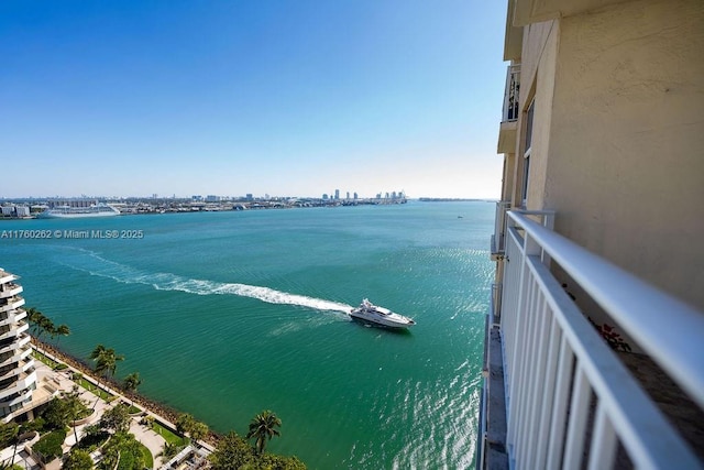 water view with a view of city