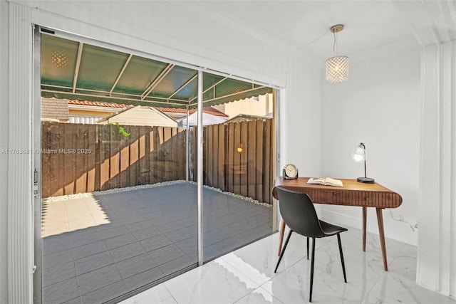 view of patio / terrace featuring fence