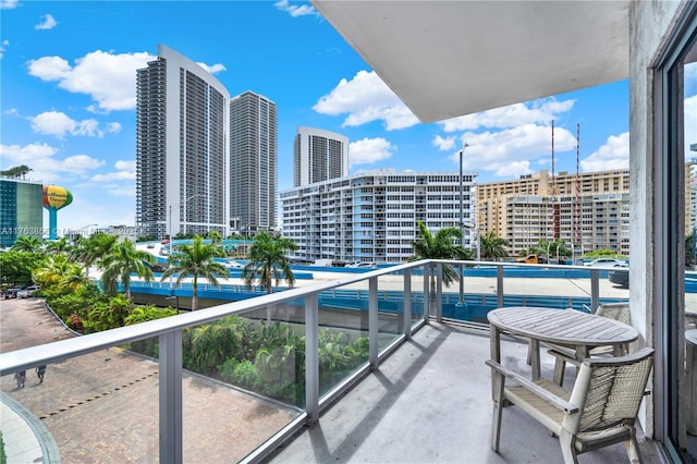 balcony featuring a view of city