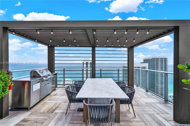 deck featuring grilling area