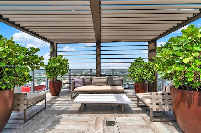 balcony with an outdoor hangout area