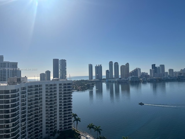 water view with a city view