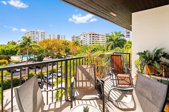 balcony with a city view