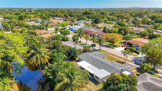 aerial view with a residential view