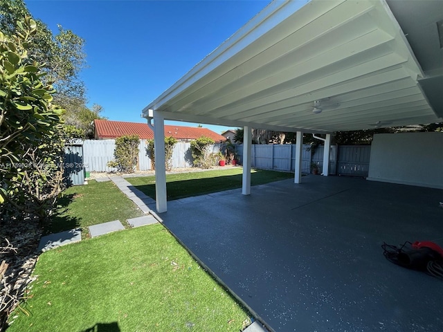 view of patio with a fenced backyard