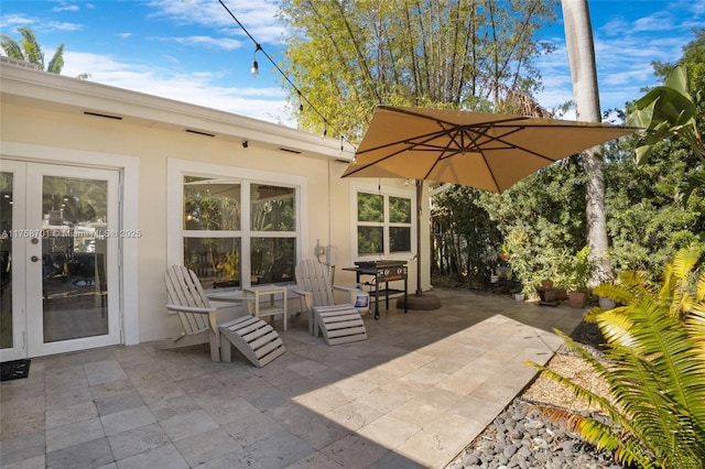 view of patio / terrace featuring french doors