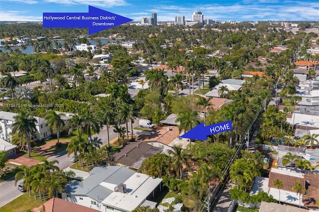 aerial view featuring a city view