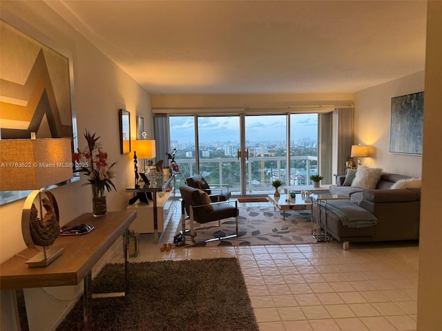 2451 Brickell Ave Unit 20N, Miami, FL 33129 - tiled living room featuring healthy amount of natural light and a view of city