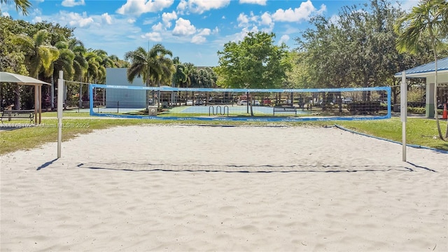 view of property's community featuring volleyball court