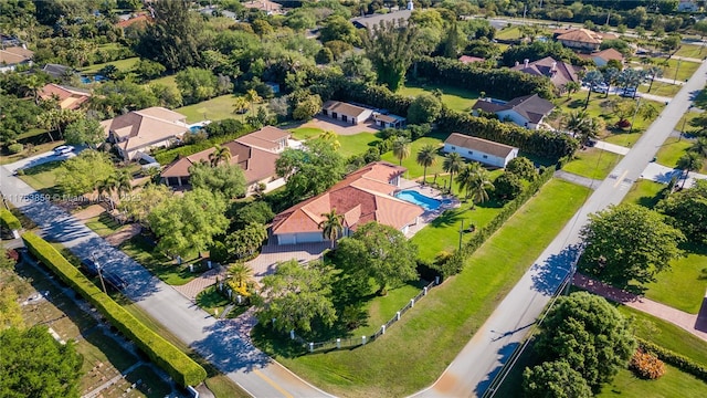 drone / aerial view with a residential view