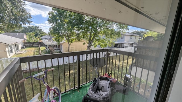 balcony featuring a residential view