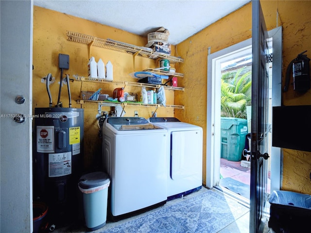 6240 NW 176th Ter, Hialeah, FL 33015 - washroom with water heater, washing machine and clothes dryer, and laundry area