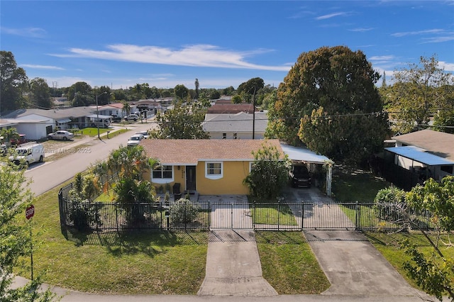 aerial view with a residential view