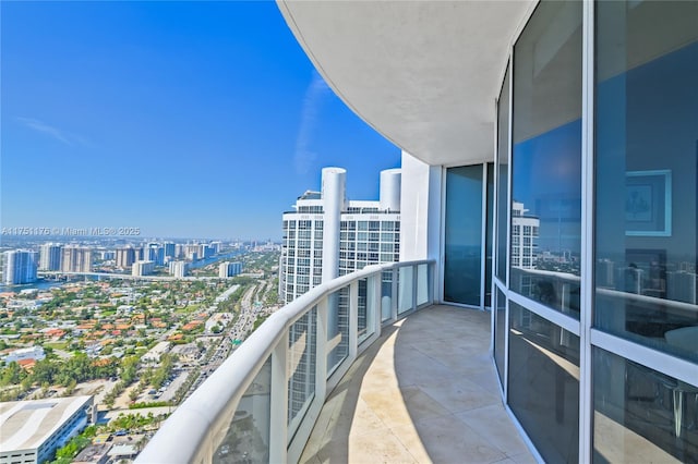 balcony with a view of city