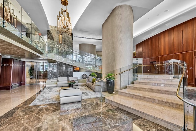community lobby with stairway