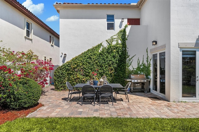 view of patio featuring grilling area