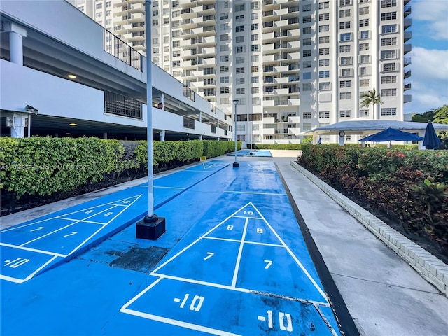 view of community with shuffleboard