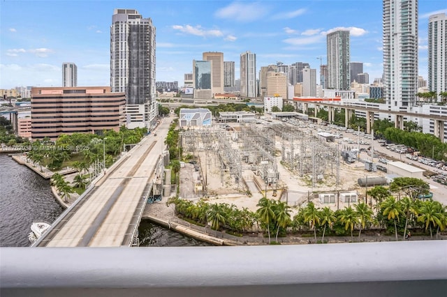 view of city with a water view