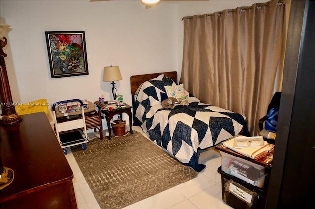 view of tiled bedroom