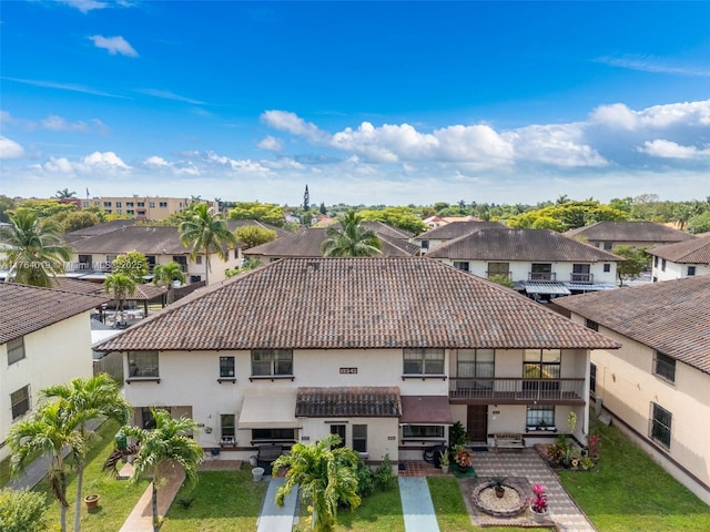 aerial view with a residential view