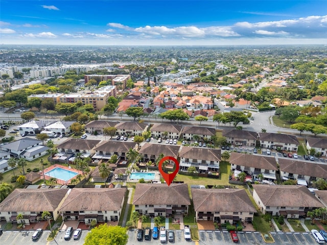 aerial view with a residential view